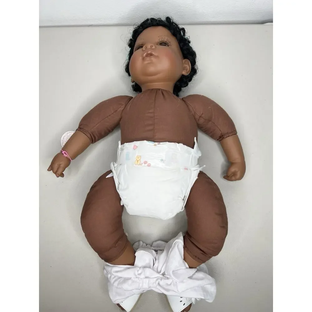 ADORA Name Your Own Baby Doll Dark Hair Brown Eyes Blue Dress KRV-047